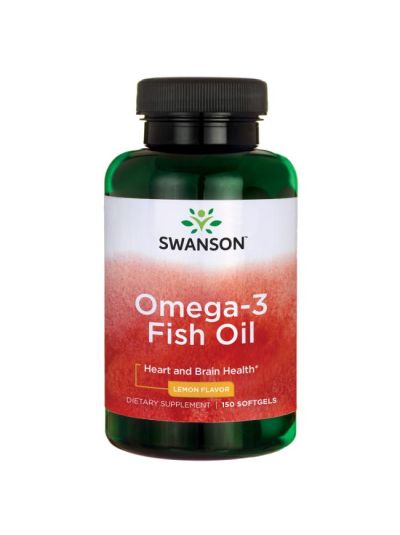 SWANSON OMEGA-3 FISH OIL LEMON FLAVOR 150 SOFTGELS