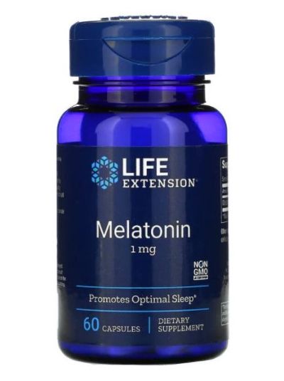 Life Extension Melatonin, 1 mg, 60 capsules