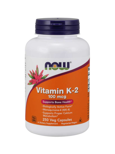 Now Foods Vitamin K-2 100 mcg 250 Vegetarian Capsules