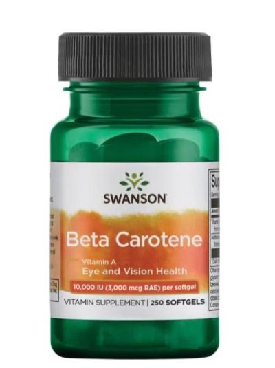 SWANSON VITAMIN A - BETA-CAROTENE 10.000 IU/3,000 MCG RAE 250 SOFTGELS