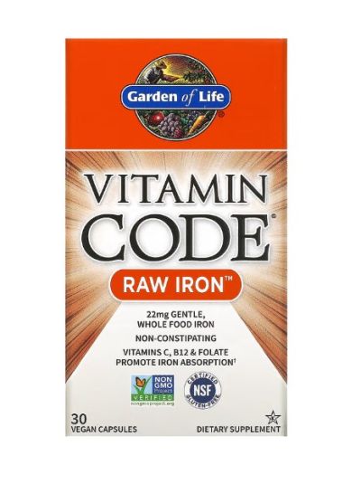 Garden of Life, Vitamin Code, RAW Iron, Eisen, 30 Vegan Capsules