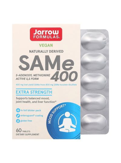 Jarrow Formulas SAMe (Disulfate Tosylate), 400 mg, 60 Enteric Coated Tablets