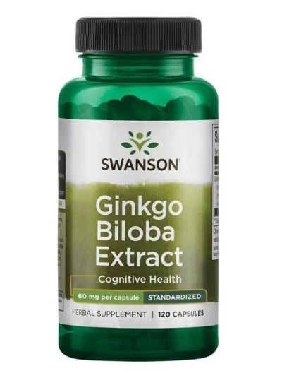 SWANSON GINKGO BILOBA EXTRACT 60 MG STANDARDIZED 120 CAPSULES