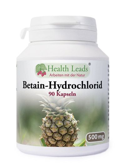 Health Leads Betain Hydrochlorid HCL 500mg x 90 Capsules