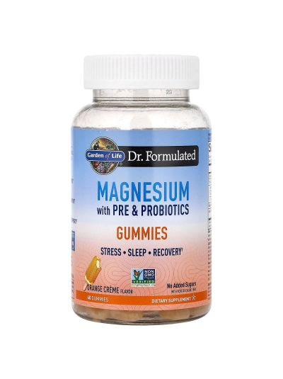 Garden of Life, Magnesium with Pre & Probiotics Gummies, Orange Cream, 60 Gummies