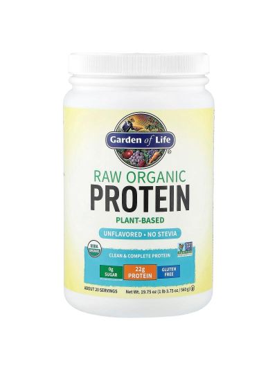 Garden of Life, RAW Organic Protein, Plant-Based, Unflavoured, 19.75 oz (560 g)