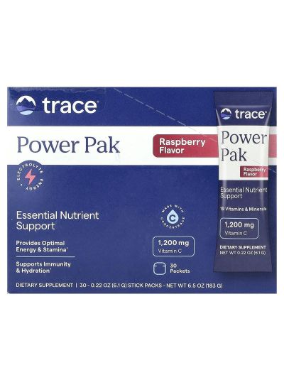 Trace Minerals, PowerPak, Raspberry, 30 Stick Packs, 0.22 oz (6.1 g) Each