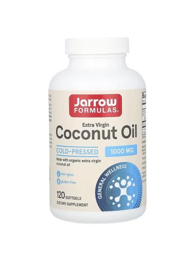 JARROW FORMULAS EXTRA VIRGIN COCONUT OIL 1000 MG 120 SOFTGEL CAPSULES