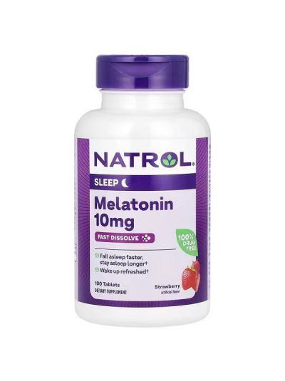 Natrol, Melatonin, Fast Dissolve, Strawberry, 10 mg, 100 Tablets