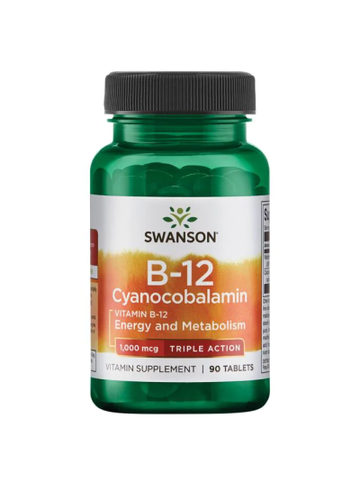 Swanson Ultra- Vitamin B12 Cyanocobalamin - Triple Action 1000mcg 90 Tablets