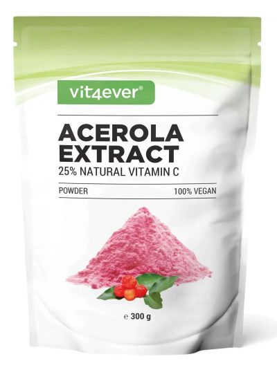 Vit4ever Acerola Powder - 300 g - Natural Vitamin C