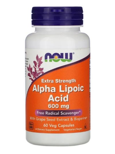 NOW Foods, Alpha Lipoic Acid, Extra Strength, 600 mg, 60 Veggie Caps