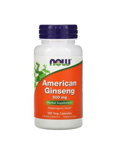 NOW FOODS AMERICAN GINSENG, AMERICAN GINSENG, 500 MG, 100 VEGETABLE CAPSULES