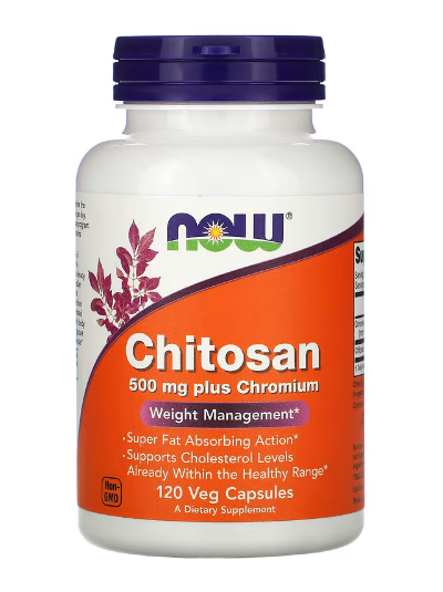 NOW Foods, Chitosan Plus Chromium, 500mg, 120 Vegetable Capsules