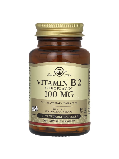 Solgar, Vitamin B2, 100 mg, 100 vegetarische Kapseln
