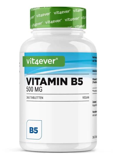 Vit4ever Vitamin B5, 365 Tablets
