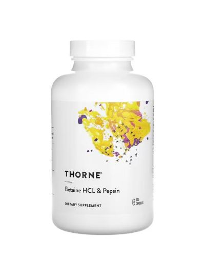 Thorne Research, Betaine HCL & Pepsin, 225 Capsules