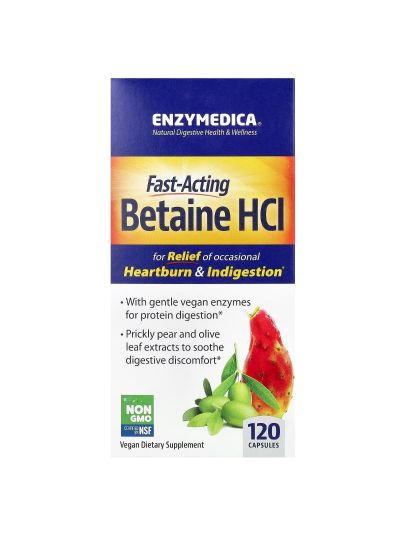Enzymedica, Betaine HCl, 120 Capsules