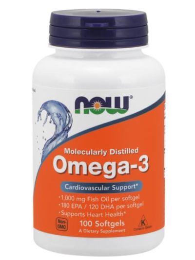 Now Foods Omega-3 Molecularly Distilled 100 Softgels