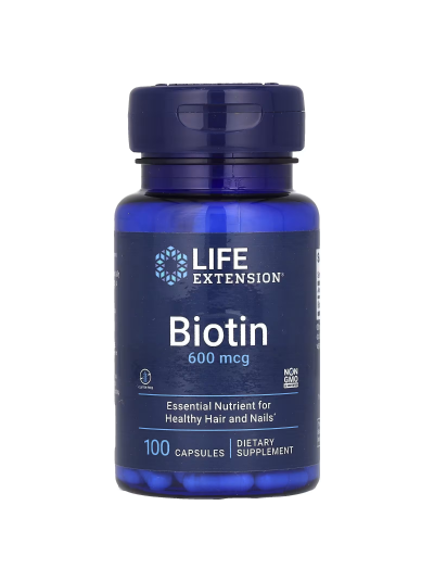 Life Extension, Biotin, 600 mcg, 100 capsules
