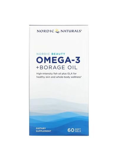 Nordic Naturals, Nordic Beauty, Omega-3 + Borage Oil, 60 Softgels