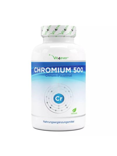 Vit4ever Chromium as Chromium Picolinate 500 mcg - 365 Tablets