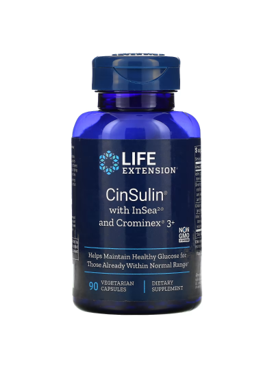 Life Extension, CinSulin with InSea2 and Crominex 3+, 90 capsules