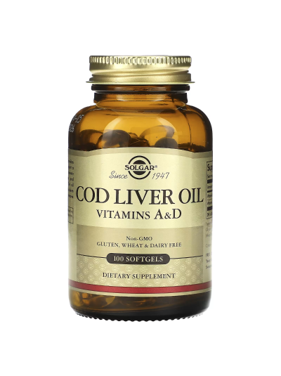 Solgar, Cod Liver Oil, Vitamin A & D, 100 softgels