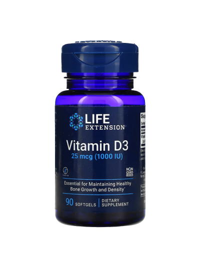 Life Extension, Vitamin D3, 1,000 IU (25 mcg), 90 Softgels