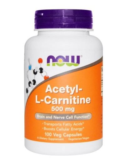 Now Foods Acetyl-L-Carnitine 500 mg 100 Veg Capsules