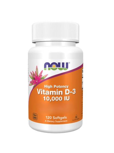 NOW Foods Vitamin D3, MAX Dose, 250 mcg 10,000 IU, 120 Softgels