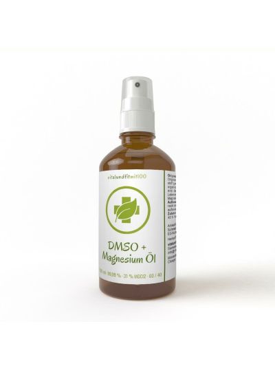 Vitalundfitmit100 DMSO Dimethylsulfoxide 99.9% + Magnesium Oil (60/40) in brown glass 100 ml