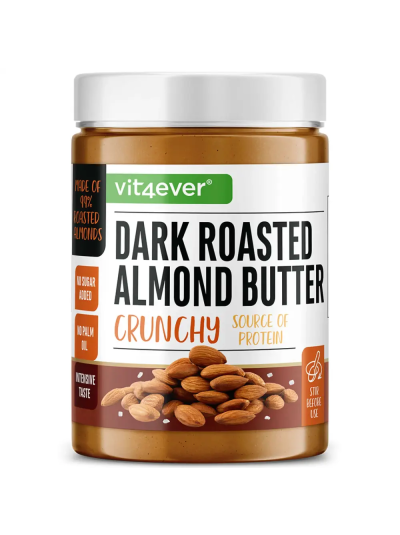 Vit4ever 100% Mandelmus (Dark Roasted Crunchy) , 1000 g