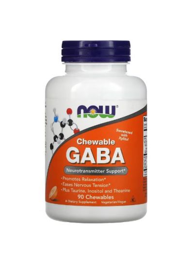 NOW FOODS GAB, CHEWABLE, NATURAL ORANGE FLAVOR, 90 CHEWABLE TABLETS