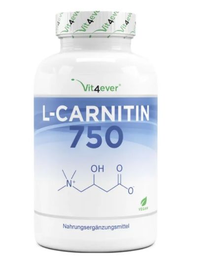VIT4EVER L-CARNITINE - 180 CAPSULES, 100% L-CARNITINE TARTRATE