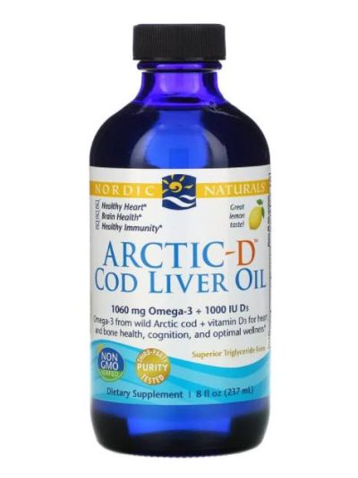 Nordic Naturals Arctic-D Cod Liver Oil, Lemon, 237 ml