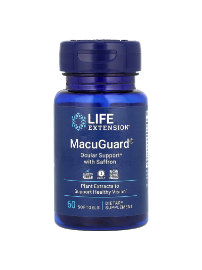 Life Extension, MacuGuard, Ocular Support with Saffron, 60 softgels