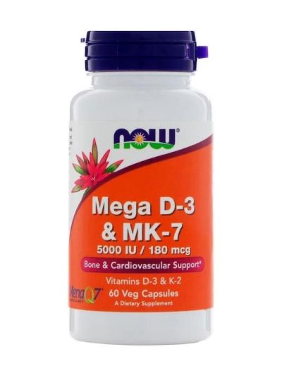 NOW FOODS MEGA D-3 & MK-7 5000 IE / 180 MCG 60 VEGE KAPS