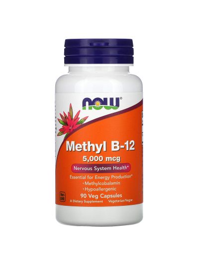 NOW FOODS, METHYL B-12, 5.000 MCG, 90 VEG Caps