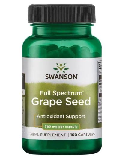 SWANSON PREMIUM- FULL SPECTRUM GRAPE SEED, 380 MG, 100 Caps