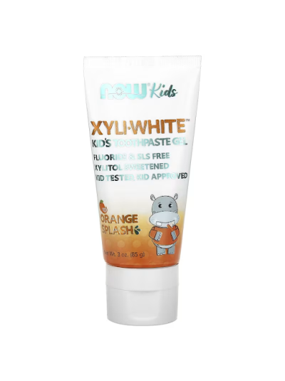NOW Foods, Xyli-White, Kids Toothpaste Gel, Orange Splash, 85 g