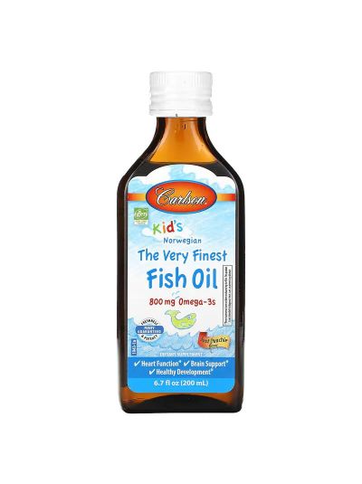 CARLSON LABS FOR KIDS NORWEGIAN FISH OIL, NATURAL Peach FLAVOR 200ML
