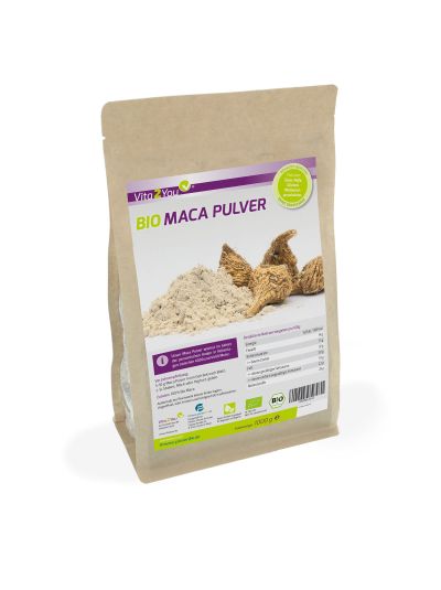 Vita2You ORGANIC Maca Powder in Zip Bag - Premium Quality - 1000g