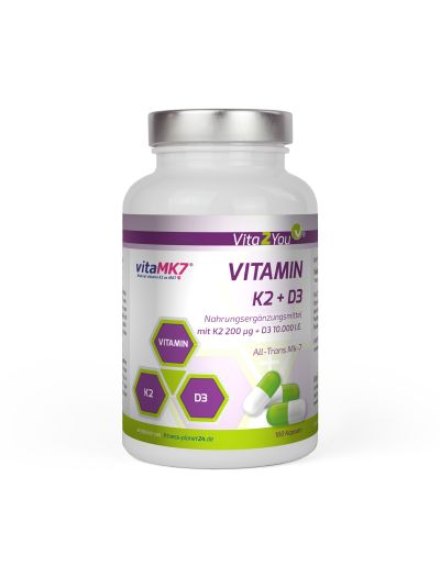 Vita2You Vitamin K2 200μg + D3 10,000 IU 180 Capsules