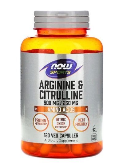 NOW Foods, Sports, Arginine and Citrulline, 120 Veggie Caps