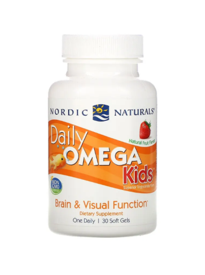 NORDIC NATURALS, DAILY OMEGA KIDS, NATURAL FRUIT FLAVOR, 500MG, 30 SOFTGELS