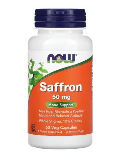 NOW FOODS SAFFRON, 50MG, 60 VEGETABLE CAPSULES