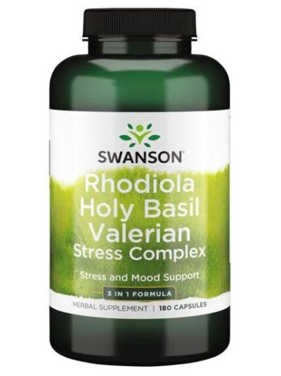 Swanson Premium- Rhodiola Holy Basil Valerian Stress Complex - 3-in-1 Formula