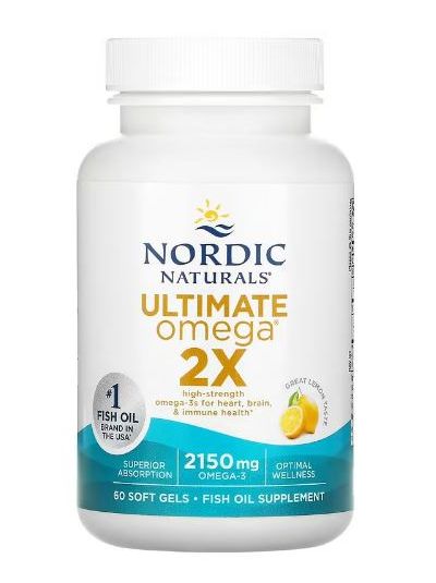 NORDIC NATURALS ULTIMATE OMEGA 2X LEMON, 1,075 MG, 60 SOFTGELS