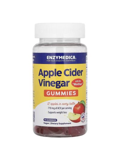 Enzymedica, Apple Cider Vinegar Gummies with the Mother, 74 Gummies
